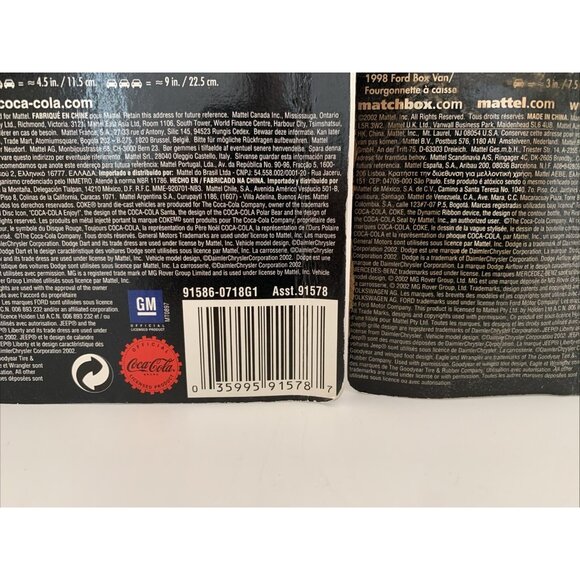 Lot of 2 Coca Cola Matchbox Collection Cars 1998 Mercedes 1971 Camaro Mattel Vtg - Picture 7 of 10